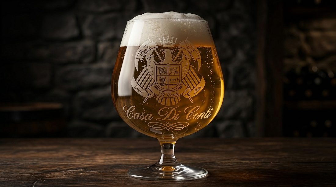 Copa Casa Di Conti grabada con el escudo